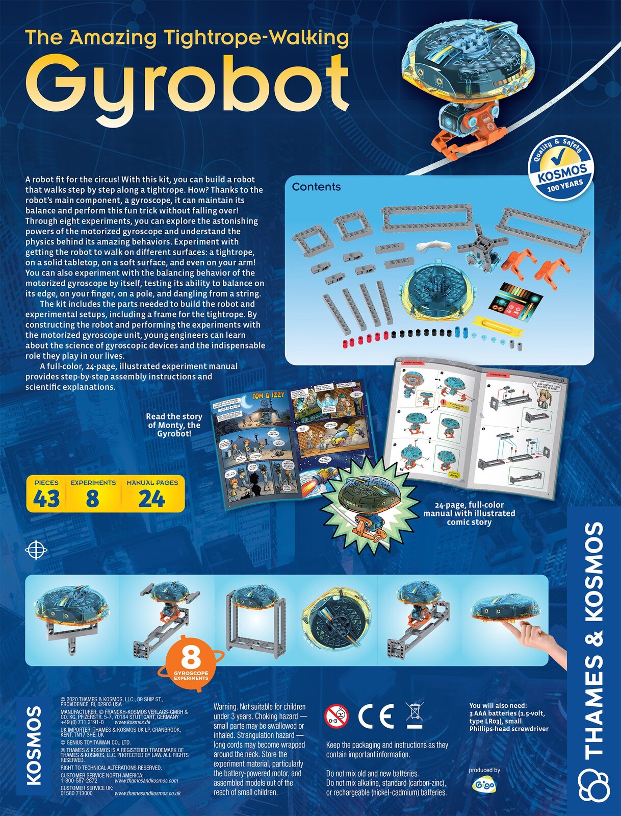 Thames & Kosmos Gyrobot Science of Gyroscopes 7 Experiments Robot Kit Age 8 for sale online 