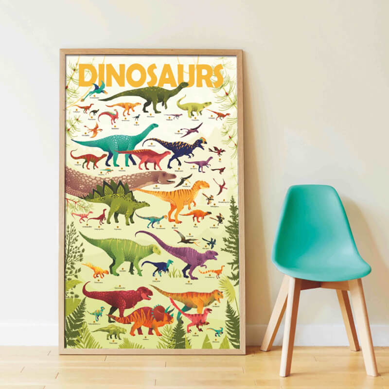 Dinosaurs Illustrated Poster with 32 Stickers additional image