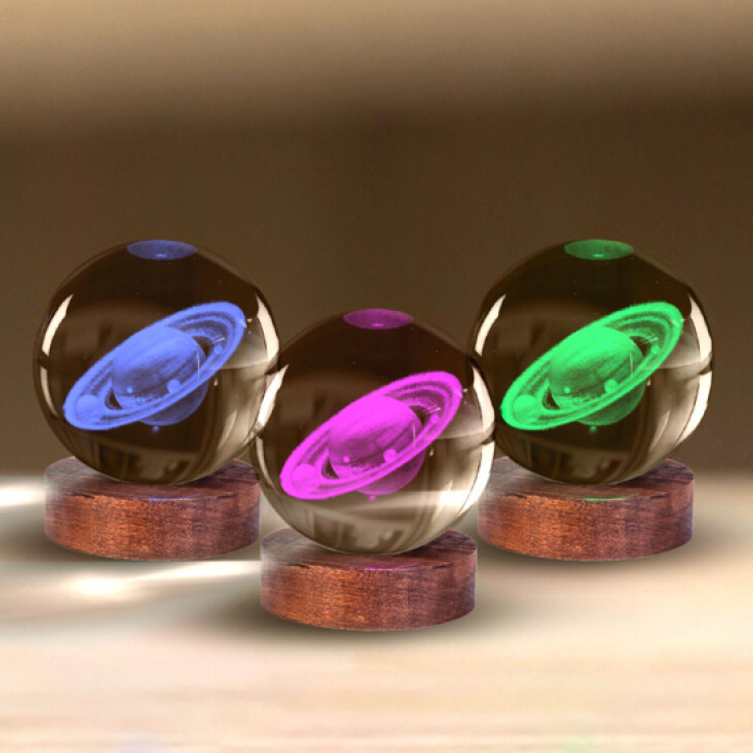 Saturn 3D LED Crystal Lamp additional image