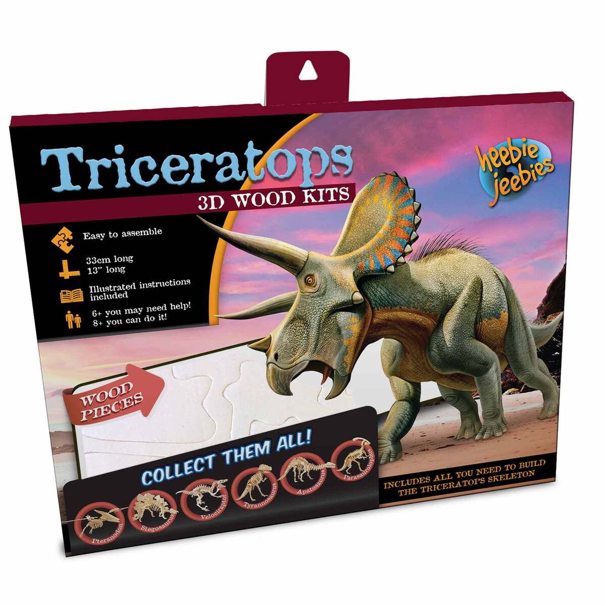 Wooden Dinosaur Small Triceratops additional image