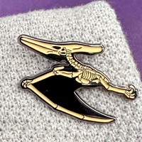 Glowing Dinosaur Skeleton Pteranodon Enamel Pin additional image