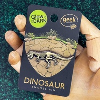 Glowing Dinosaur Skeleton Tyrannosaurus Enamel Pin additional image