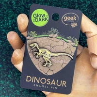 Glowing Dinosaur Skeleton Velociraptor Enamel Pin additional image