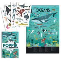 Animals of the Oceans Illustrated Poster with 59 Stickers additional image