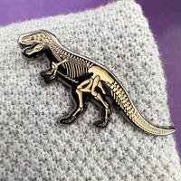 Glowing Dinosaur Skeleton Tyrannosaurus Enamel Pin additional image