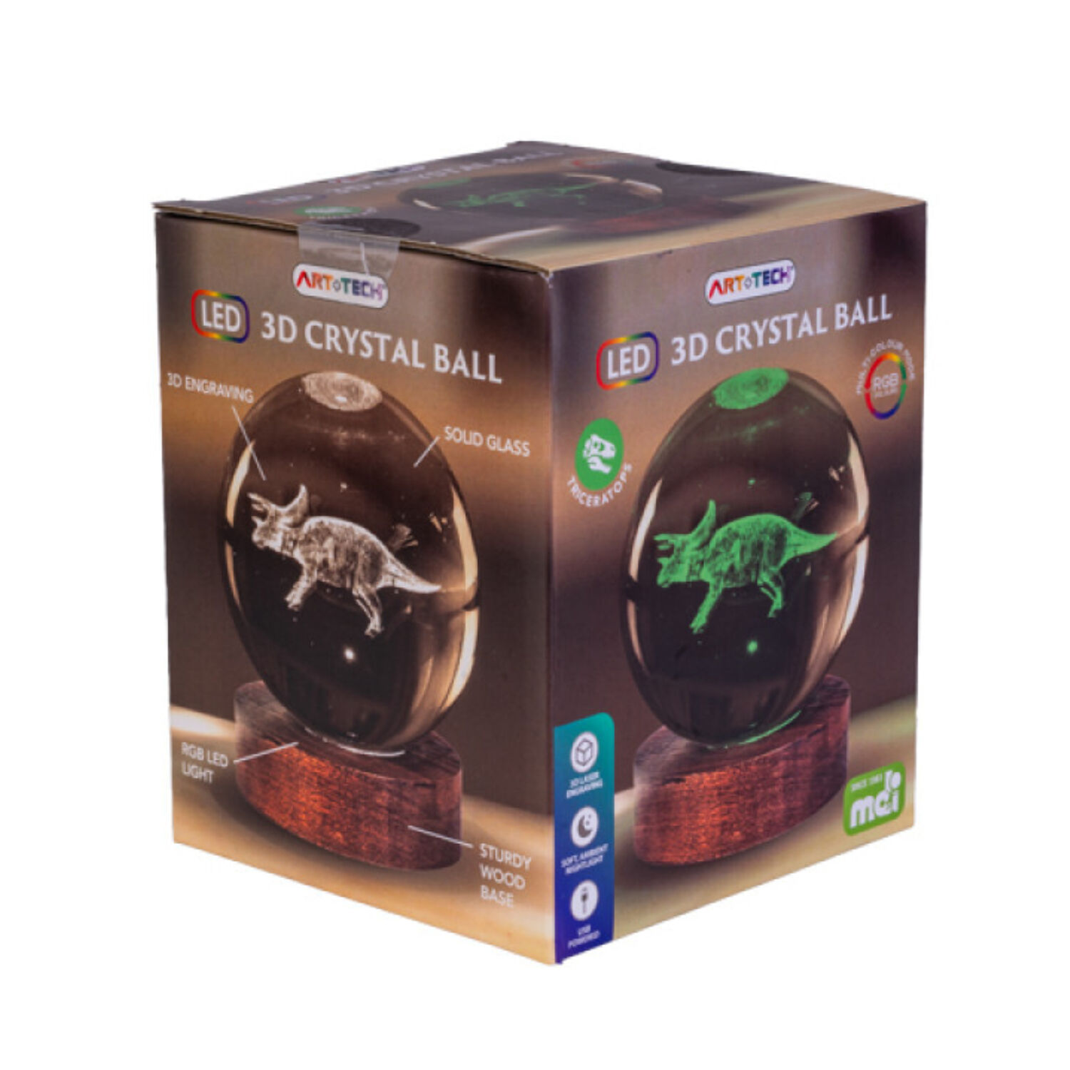 Triceratops 3D LED Crystal Lamp additional image