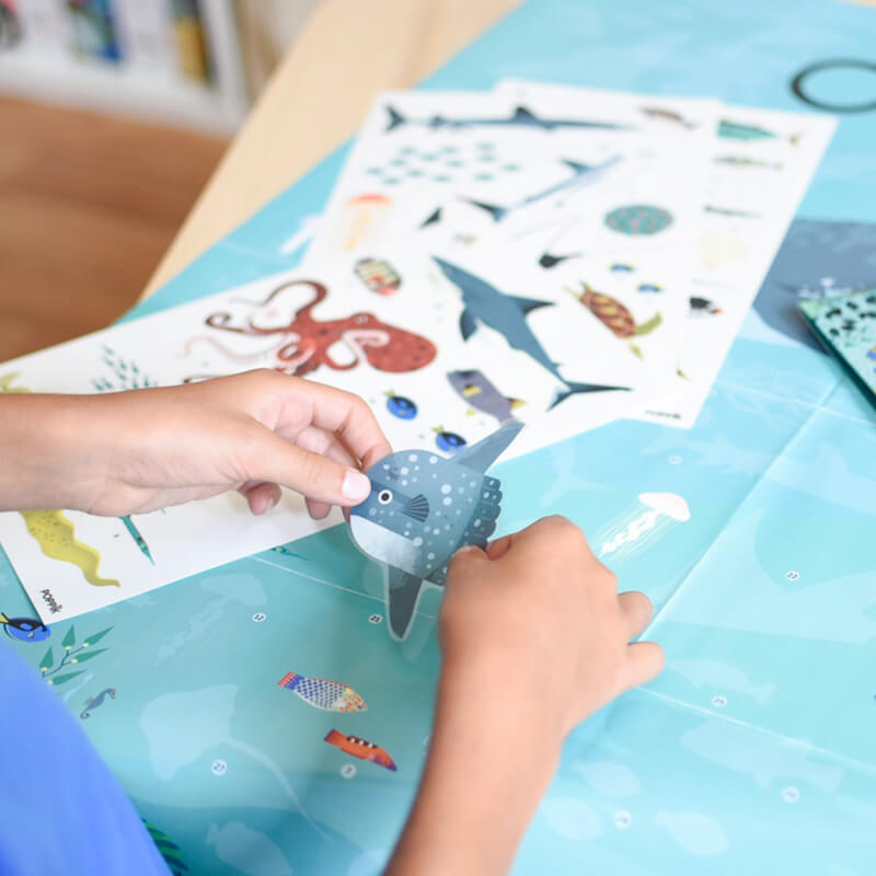 Animals of the Oceans Illustrated Poster with 59 Stickers additional image