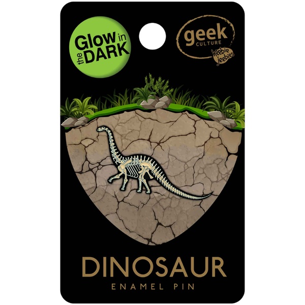 Glowing Dinosaur Skeleton Brachiosaurus Enamel Pin