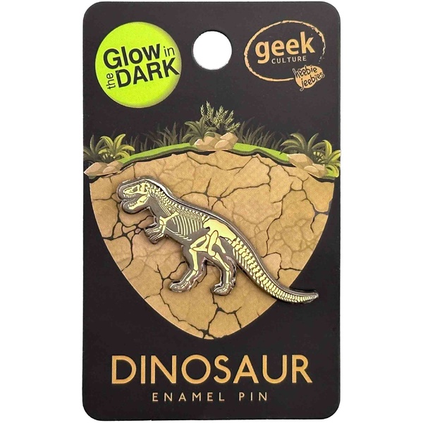 Glowing Dinosaur Skeleton Tyrannosaurus Enamel Pin
